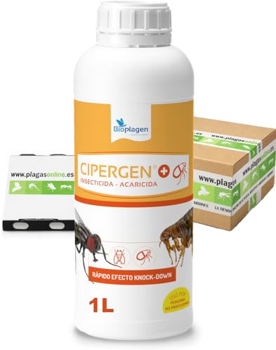 CIPERMETRINA 9,3% Formato 1L - Insecticida-Acaricida Concentrado | Mosquitos, Moscas, Pulgas, Cucarachas, Ácaros, Garrapatas | Dosis: 10ml/L | CIPERGEN Pulverización, Nebulización o Termonebulización