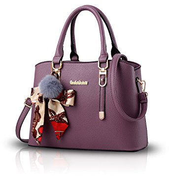 NICOLE&DORIS Neu Fashion Frauen Karriere Handtasche Tasche Umhängetasche Mode Strasse Damentaschen Weiche PU Purple