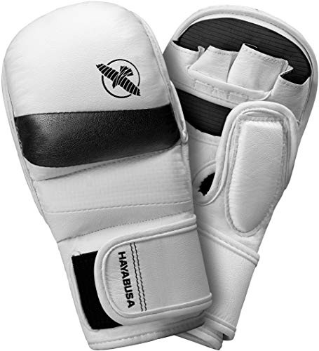 Hayabusa T3 7oz Training Sparring MMA Gloves for Men and Women - White/Black, Large