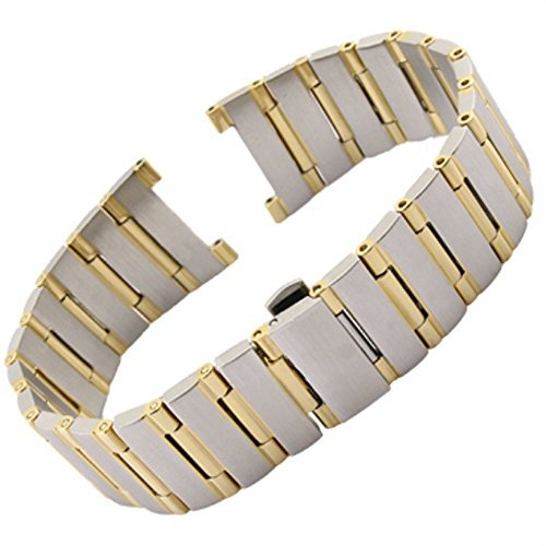 Richie strap 17 mm/22 mm Edelstahl-Uhrenarmband, passend für Omega Constellation De Ville,, Silber / Gold, 17mm X 11mm, Armband