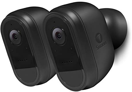 Swann Security Camera - Color Night Vision, Two Way Audio Remote and Motion Detection Alerts,Weatherproof Smart Camera,1080p HD Wireless Home Security Camera (2 Pack Black)