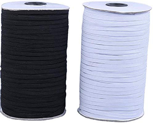 Event Decor 5mm Wide, White Elastic Ribbon for Sewing and Crafts - Spool of Elastic Flat Band for Clothing - Stretchy Cord for Skirts and Trousers Waistbands (1 Metre)