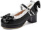 KISSASA Womens Cute Platform Shoes Chunky Mary Jane Heels Bow Court Shoes Size 3.5UK,Black