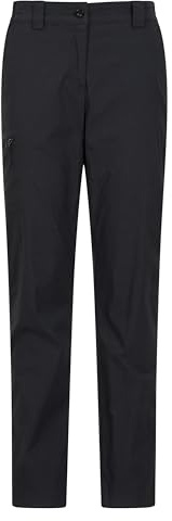 Mountain Warehouse Hiker Womens Stretch Trousers - UV Treatment Pants, Quick Drying Bottoms, Lightweight, Cosy - Spring Summer, Trekking, Outdoors, Walking Black (Short Length) 10