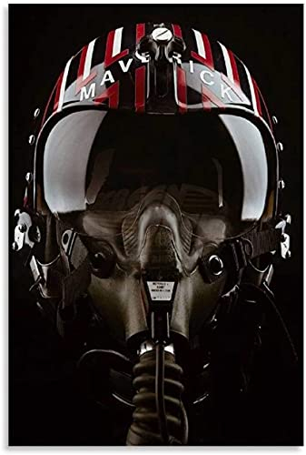Iooie GemäLde Auf Leinwand Top Gun Maverick Helm Pop Film Film für die Dekoration des Esszimmers Wandkunst Malerei Poster Druckt Bilder 23.6x35.4(60x90cm) Kein Rahmen