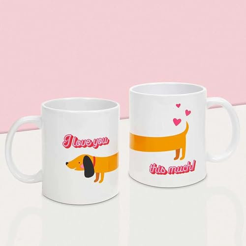 Now Or Never - Sausage Dog Romantic Mugs Gift Set