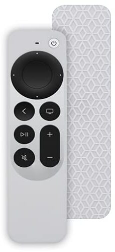 Weiche All-Inclusive Silikonhülle für Apple TV 4K Fernbedienung 2021, Schutzhüllen Ersatz, Ganzkörperschutz Stoßfeste Abdeckung Anti Kratz Gefühl Angenehm Leicht und Handlich (Weiß)