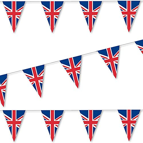 3,5m Wimpelkette * GROSSBRITANNIEN * als Deko für Länderparty | beidseitig bedruckt; aus Papier | UK England Union Jack Mottoparty Banner Girlande