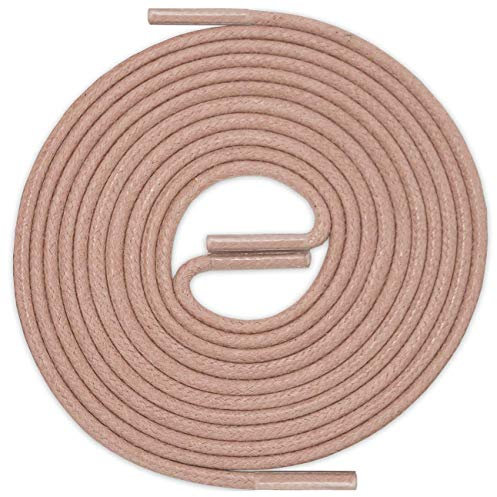 LACCICO 3 paires de lacets classiques cirés - Diamètre : 2 mm - Ronds et fins - Indéchirables - 45-180 cm, vieux rose, 180 cm