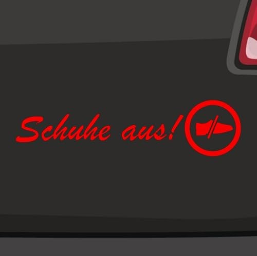 Schuhe aus! Aufkleber -6 Größen 21 Farben- Spruch Keine Schuhe Barfuß Hausschuhe