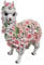 Fachhandel Plus Dekofigur Alpaka weiß mit Blumen lustige Gartendeko Tierfigur Indoor Outdoor