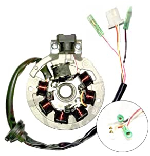 Lichtmaschine Zündung Stator 4 Kabel passend für CPI, Keeway, Generic, ATU 50 – 2-Pin Stecker + 2 Einzelkabel – für 50ccm Roller