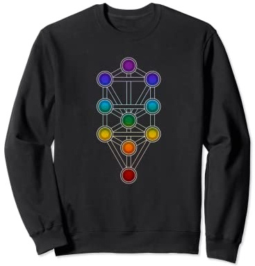 Arbre de Vie Sephiroth Chakra Arc-en-ciel Kabbale Mysticisme Sweatshirt