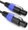 deleyCON 2m PA Cable de Altavoz - Calidad de Estudio - Fabricado con Cobre OFC Puro - Cable para Altavoces PA de 2 Polos 2x 1,5mm² (AWG15) 7,2mm - Mecanismo de Cierre Metálico