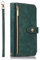 ZCDAYE Wallet Case for iPhone X/iPhone XS, Premium Leather Phone Case Women Ladies Holster with Card Slots Wrist Strap Zipper Flip Phone Cover for iPhone X/iPhone XS, Green
