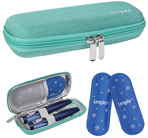 BOMKEE Bolsa de Aislado para Diabética, Portátil Medicamentos Estuche de Viaje con 2 Paquetes de Hielo para Bolígrafos de Insulina Suministros para Diabéticos