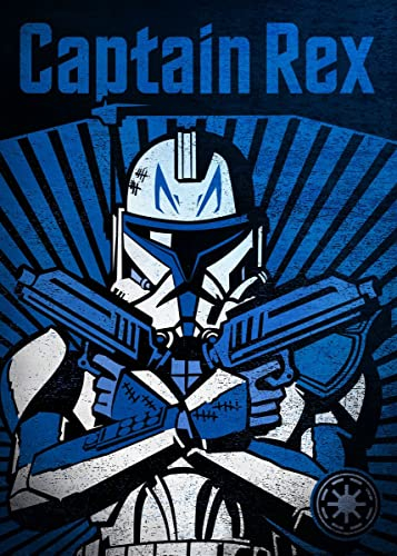 Displate Offiziell Star Wars MetallPoster Magnetische Befestigung Inklusive Lizenziert Bilder Hochwertiges Poster Star Wars Clone Wars Key Personas - Captain Rex Poster 45 cm x 32 cm