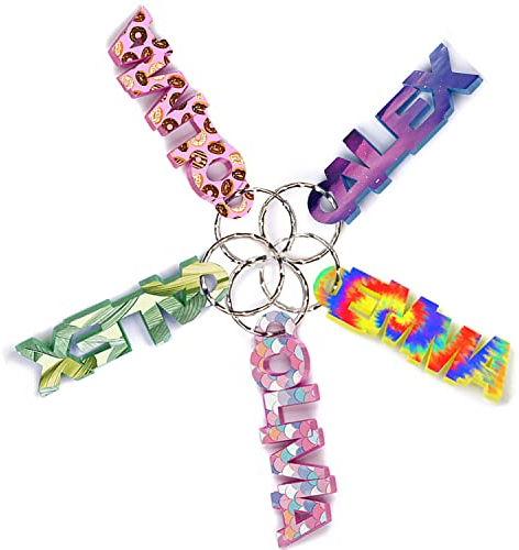 Ferocity Schlüsselanhänger Geschenk für Mädchen Kinder individuell UV personalisiert mit Namen 3D gedruckt ein Super Glücksbringer zum Schulanfang [122]