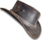 Oztrala Hut Leder Australian Oiled Outback Aussie Western Cowboy Herren Damen Bushman HL31, braun, S