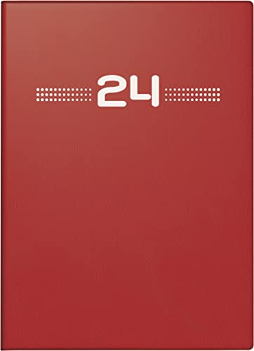 rido/idé Wochenkalender Modell perfect/Technik I 2024 2 Seiten = 1 Woche Blattgröße 10 x 14 cm rot