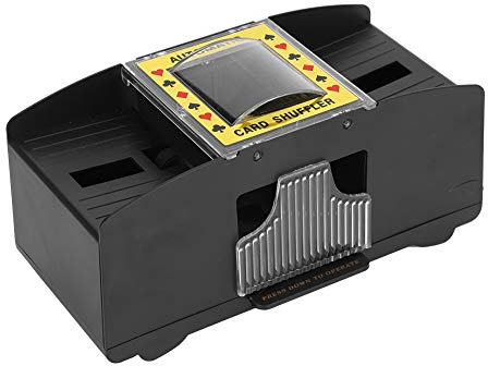 Mescolatore Automatico di Carte, Distributore Carte da Gioco Elettronico a Batteria 1-2 Mazzi, per la Fase di Gioco 10, Skip-Bo, Texas Hold'em, Uno, Giochi di Carte Domestiche, Blackjack, Ramino