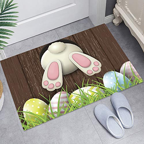 Türmatte Ostern Willkommensmatte Haustürmatte Osterteppich Fußmatten Dekorative Fußmatte für Ostern, Waschbare Rutschfeste Fußmatte Türmatte Ostereier Osterhase Fussmatte Dekoration
