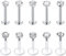 Funseedrr 10er 1.2mm Edelstahl Lippenpiercing Labret Stecker Set 8mm Silber Tragus Helix Piercing Schmuck