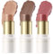 FALOCUTUS 3 Pcs MEDIUM-DEEP Contour Stick Set,Cream Blush & Highlighter Bronzer Pen,Long Lasting & Smooth Natural Face Contouring Illuminator,Professional Makeup Kit for All Skin
