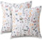 ATsense Kissenbezug 80 x 80 cm, 2 Stück - 2er Set 100% Baumwolle, Bunt Pflanzen Blumen Muster Kopfkissenbezug mit Reißverschluss, ÖkoTex Zertifiziert Super Weicher und Bequemer Kissenhülle