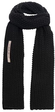 KNIT FACTORY - Carry Schal - Strickschal für Damen und Herren - Bequemer Schal mit Wolle - Hochwertige Qualität - Zwart - 200x35 cm