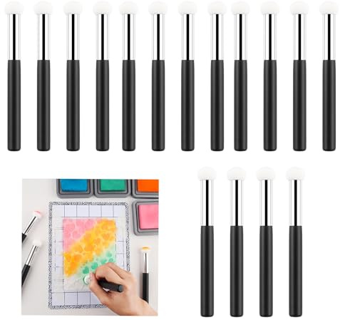 OTCRAFT 16Pcs/Set Sponge Applicators, Mini Paper Sponges Mushroom Heads Pouncers for Card Making, Ink Blending Brushes Background Blender Paintbrush Art Blending Tool Card Making Stamp InkBlending