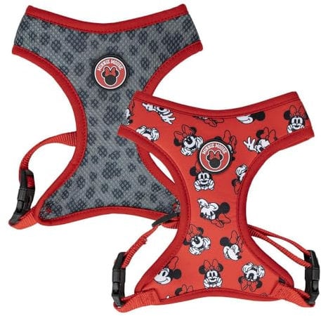 Minnie Mouse Premium Harness for Dogs – Size M/L – Grey and Red – Anti-Pull and Adjustable Training Harness – 100% Polyester – Original Product Designed in Spain