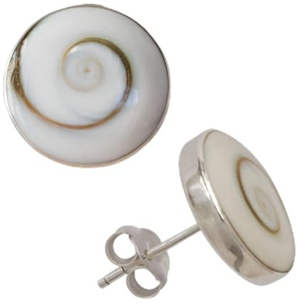 Fly Style Ohrstecker Silber 925 - Muschel Ohrstecker - Ohrringe mit Stein und Muschel - Perlmutt Schmuck