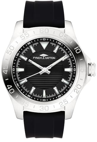 FYNCH HATTON Herren Analog Quarz Uhr mit Silikon Armband FHT-0016-PQ
