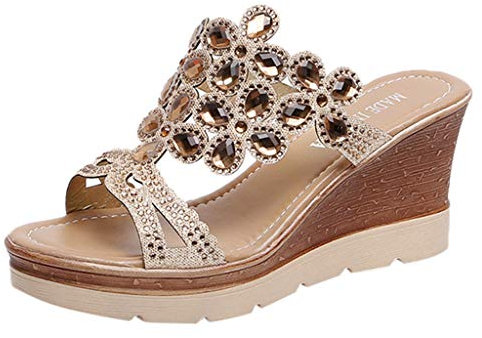 TYUIOP Sandali Con Zeppa Alta Donna Casual Estive Neri Punta Aperta Con Cinturino Moda Estate 35-41 Suola Interna