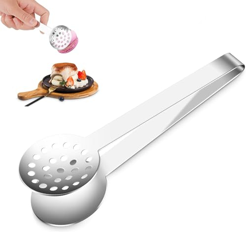 Pwocvoe Tea Bag Squeezer Tongs, 6 inch Tea Bag Strainer, Stainless Steel Teabag Squeezer Tea Tongs Strainer Holder Tool, Tea Bag Spoon Mini Sugar Clip Non-Slip Kitchen Mini Serving Tong