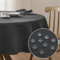 Softalker Tischdecke Outdoor rund 140 Grau Abwaschbar Wasserabweisend Abwischbar Leinen Struktur Fleckschutz rundes Tischtuch Deko für Draußen Party Geburtstag Silvester Weihnachten Garten
