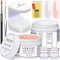 Saviland Gel Construction Ongle U V Kit: Builder Gel Rose Clair, Builder Nail Gel Kit, Kit d'Extension d'Ongles en Fibre de Verre, Outils de Manucure d'Art d'Ongle, Kit Ongle Gel, Gel U V