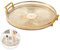 WBYNB Goldenes Rundes Tablett 27 cm, Transparente Kunststoff tablett rund Gold, Schminktablett, Europäischen Stil Badezimmer Deko Tablett Schmucktablett für Home, Restaurant, Bernstein Gold