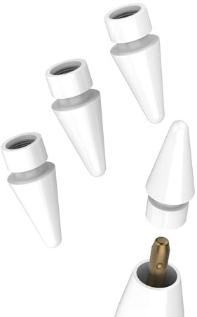 WASRUYI for Apple Pencil Replacement Tips(4 pack) Nibs for iphone 1st Gen and 2nd Generation Pen for iPad Pro Stylus Tip Accessories Adapter iPencil Replacement for Pen MFi Certified