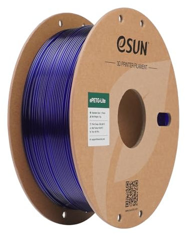 eSUN PETG Filament 1.75mm, hohe Zähigkeit PETG Filament, 1KG Spule (2.2 LBS) 3D-Druck Filament für 3D-Drucker (Blau, 1KG)