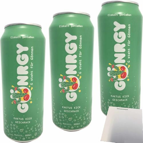 usy Bundle für GÖNRGY Kaktus Kick by Montanablack 3er Pack (3x0,5l Dose) incl. DPG Pfand + usy Block