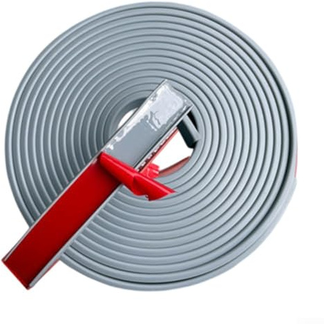 Feegow 5 m × 12 mm U-Form, flexibles Möbelkantenband, TPE-Furnier, Kantenschutz, Kantenschutz, Abziehen und Kantenleisten (grau)