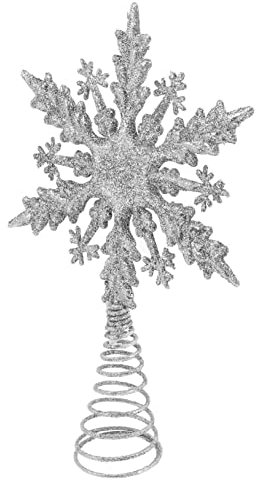 GETAJGHSD Baumwipfel-sterndekoration Glitzerte Baumstern Dekoration Weihnachtsbaum Sterne Gold-christbaumspitze Stern Baumspitze Glitzernde Baumkrone Vintage-wohnkultur Topper Silver Plastik