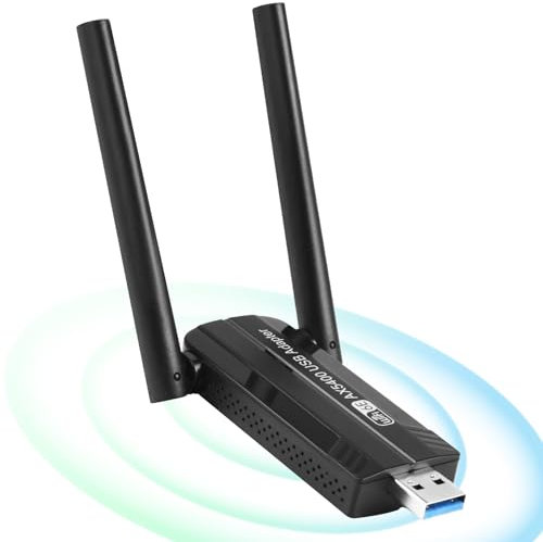 OFFCUP WiFi USB, 5400Mbps Adaptador WiFi USB para PC, Antena USB 3.0 WiFi 6E, Tri-Banda 2.4GHz/5GHz/6GHz Adaptador Inalámbrico para PC/Tableta/Computadora Portátil, Compatible con Windows 11/10