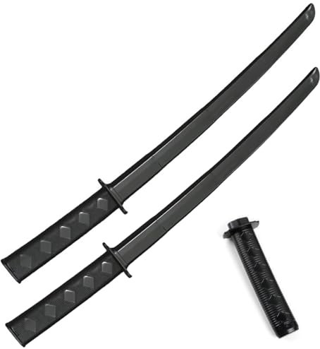 NHPY 2 Pezzi Spada telescopica stampata in 3D,giocattoli modello spada samurai retrattile a gravità stampata in 3D,divertente giocattolo samurai retrattile in plastica(nero)