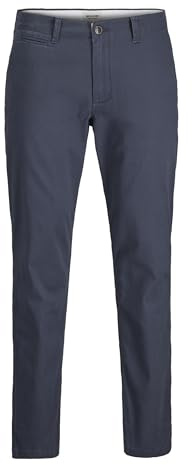 JACK & JONES Chino Hose Herren Slim Fit – Chinohose Männer aus Baumwolle mit Stretch – Klassische Performance Pants, Mid Rise, Umschlag-Saum, Schmale Beinöffnung