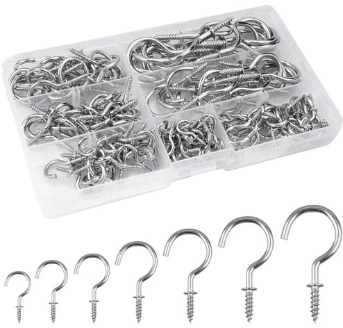 WhizNook 150 Pièces Crochet à Visser, Viss Crochet a Visser Metal, Crochet de Levage à Visser, Plafond Tasse, pour Suspendre Des Plantes, Décorations Artistiques