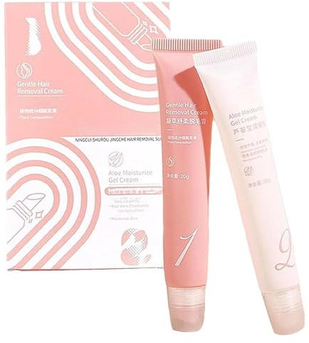 Aurlux Hair Removal Cream, Aurlux Haarentfernungscreme, 2 Stück Sanfte Und Beruhigende Gesichtshaarentferner Für Frauen, Schnelle Und Schmerzlose Haarentfernungscreme Für Gesicht, Beine, Arme, Achselh