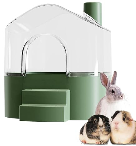 Generisch Hamster Toilette - Große Durchsichtige Hamster Sandbad-Box Für Kleintiere - Kleintier-Zubehör Für Lemming Rennmaus Mit Erkundungs-, Versteck- & Schlaffunktion Inklusive Badebereich